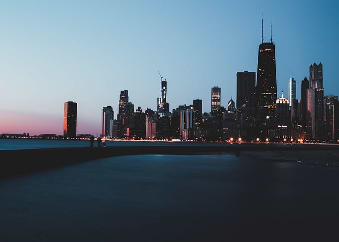 City during dawn
