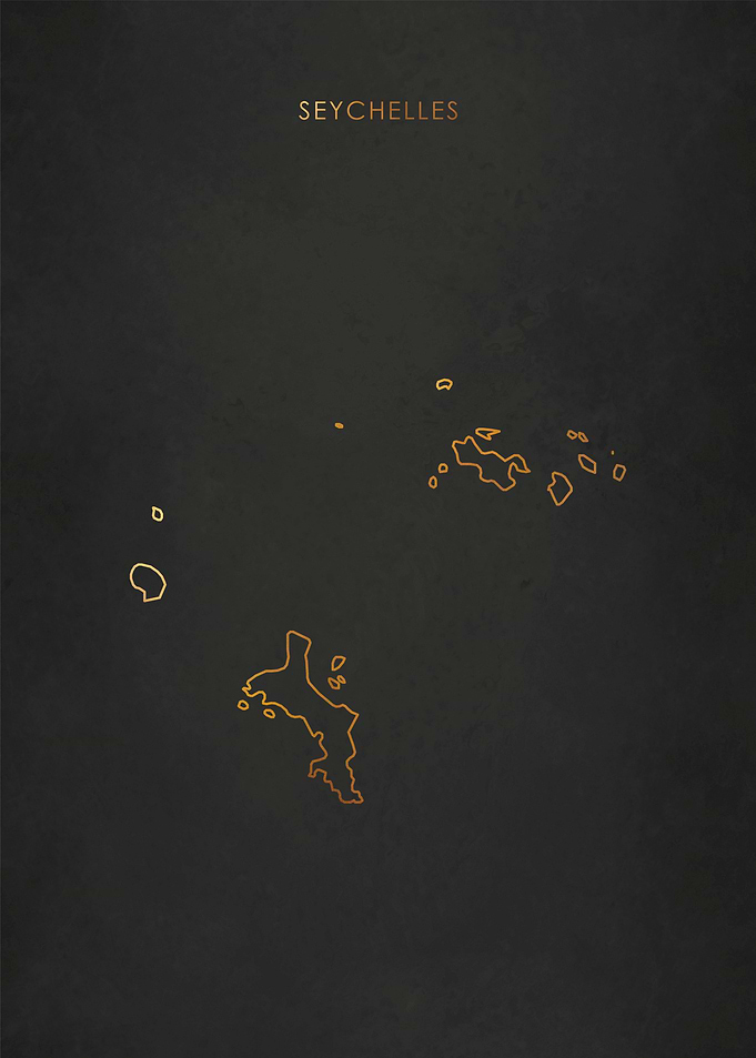 Gold Seychelles Map
