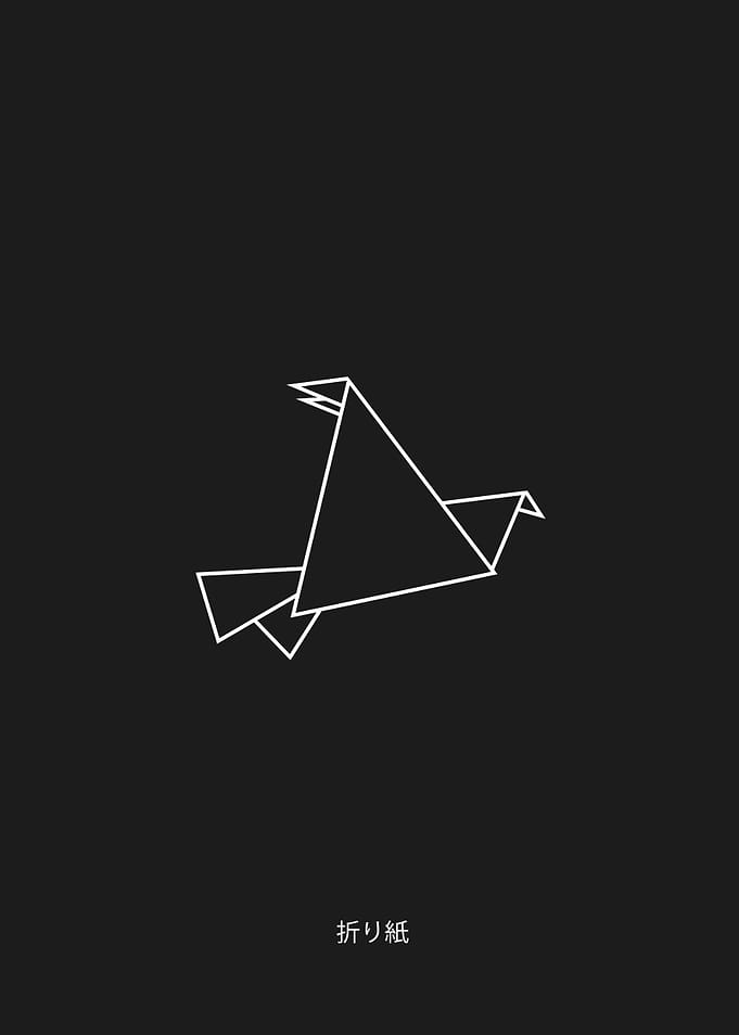 Black Origami Bird