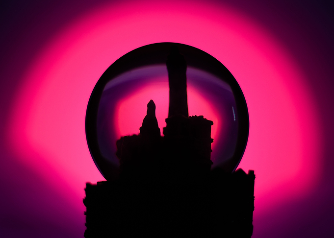 Silhouette of a snowglobe
