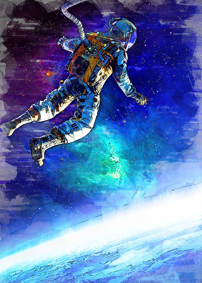 earth and space astronauts