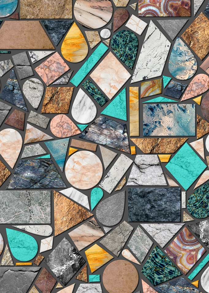 Stone mosaic pattern