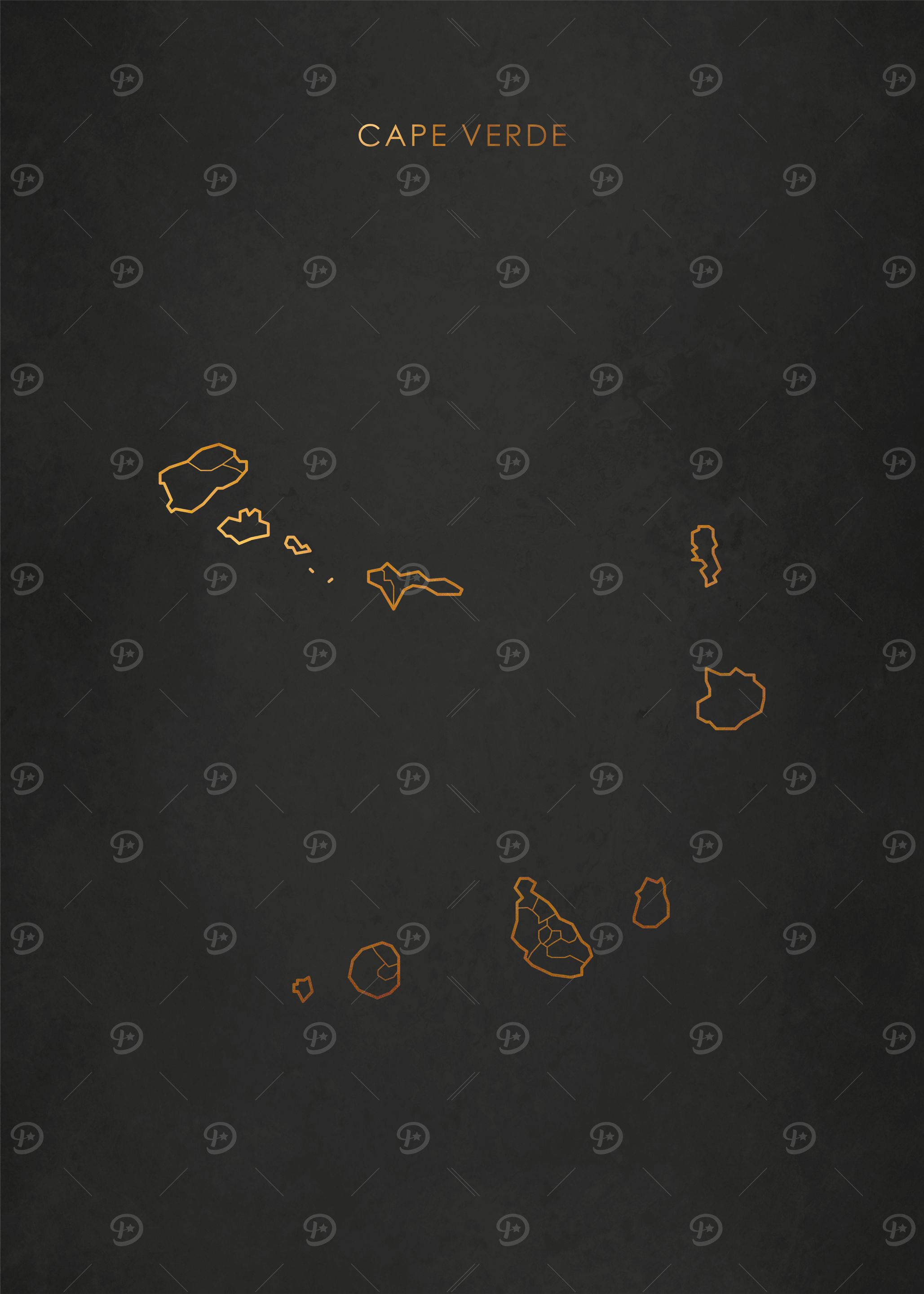 Gold Cape Verde Map