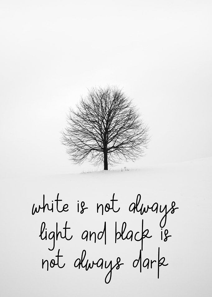 black and white