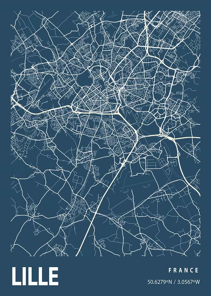Lille Blueprint Street Map