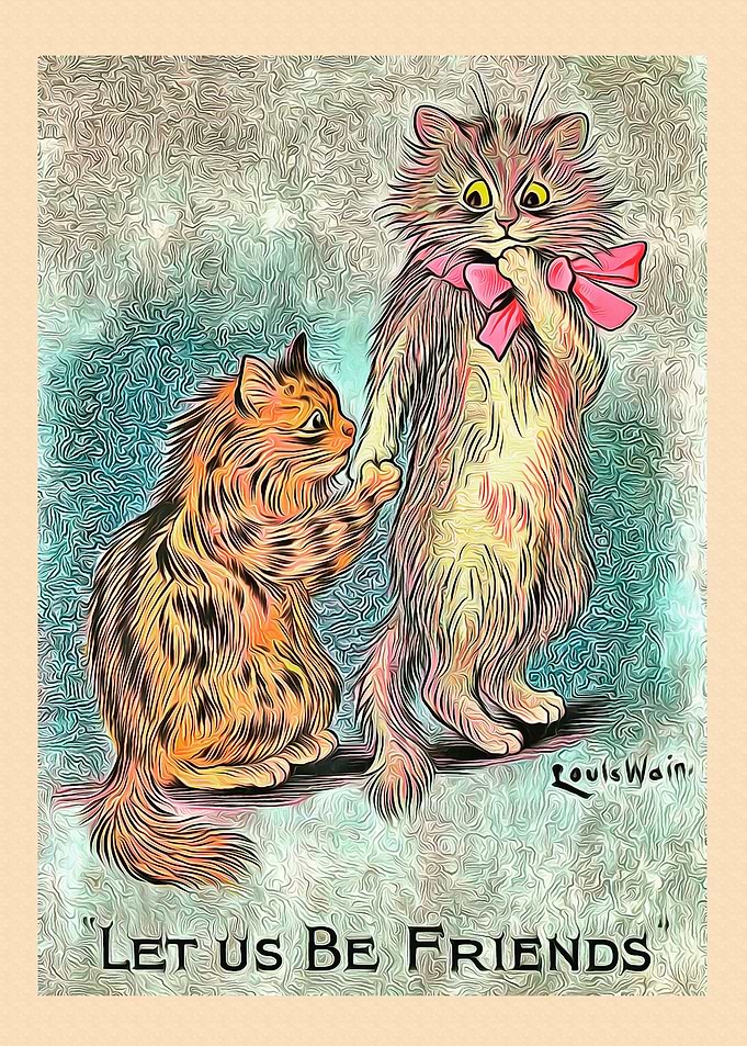 Vintage Cat Art Picture
