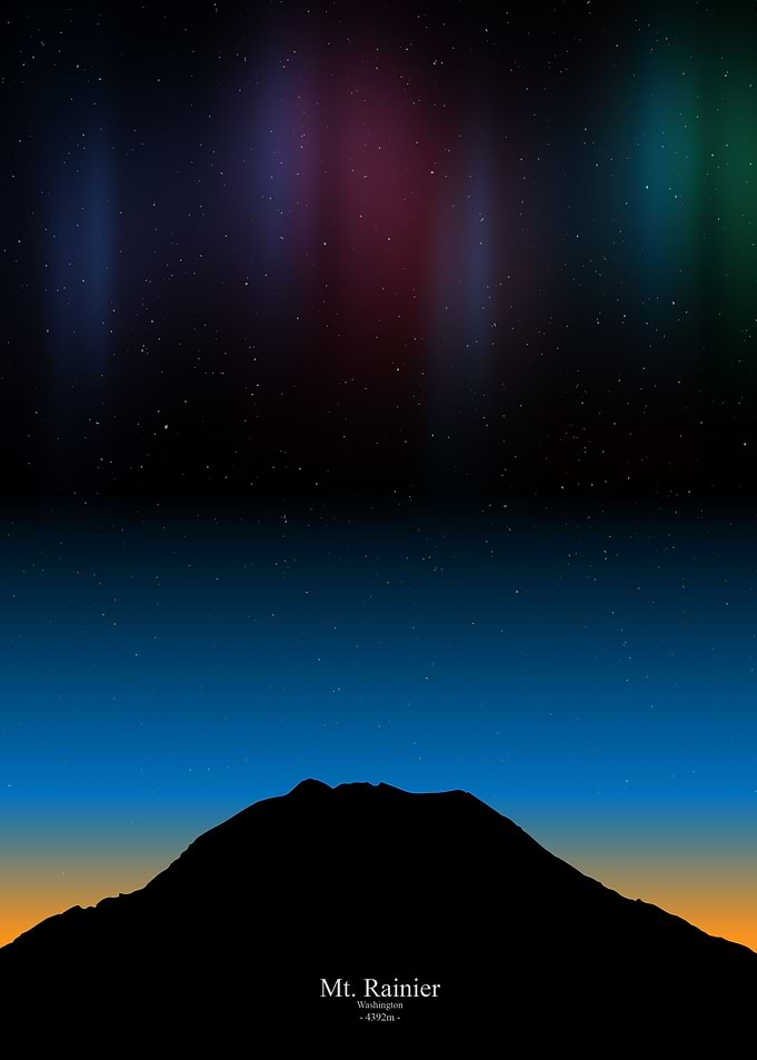 Mt Rainier at twilight