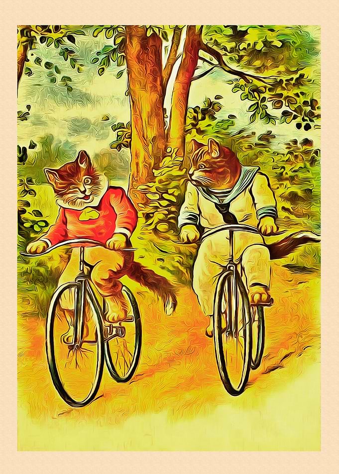 Vintage Cat Art Picture