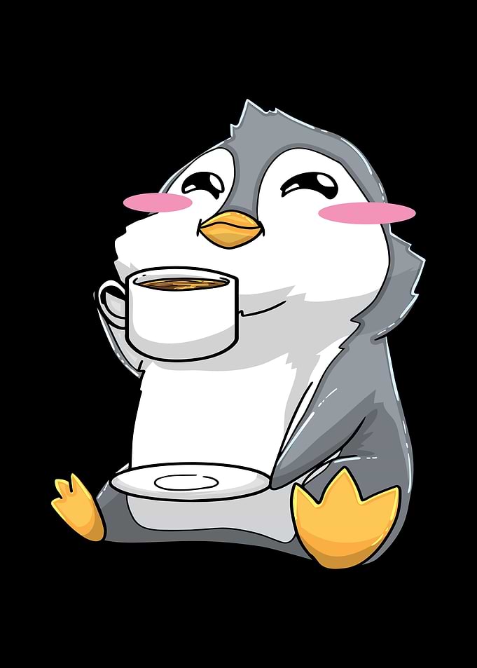 Pinguins Coffee Kawaii Ani