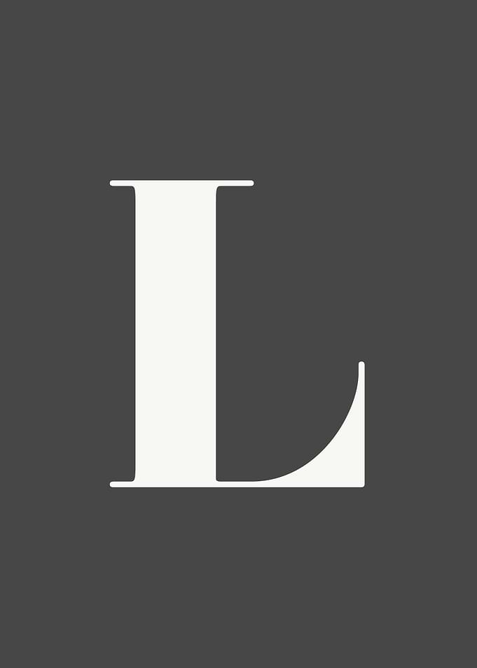 Grey Letter L Print