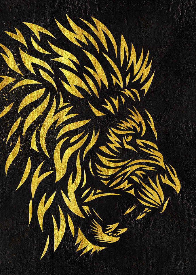 Golden Tribal Lion