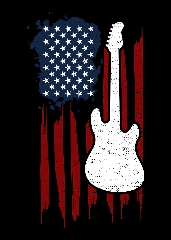 US Flag Guitar