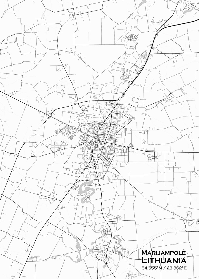 Marijampole White Map