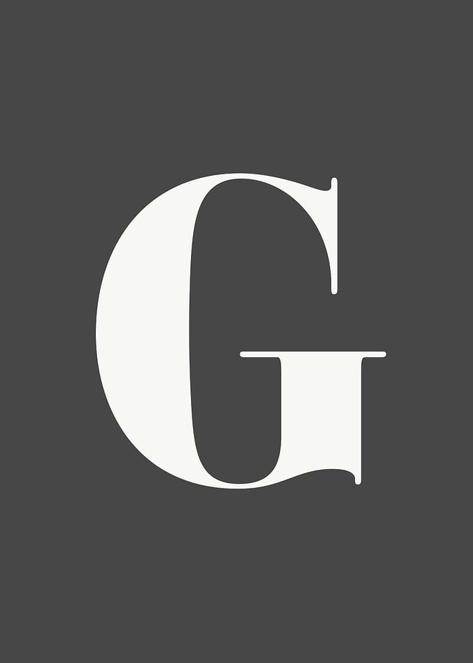 Grey Letter G Print
