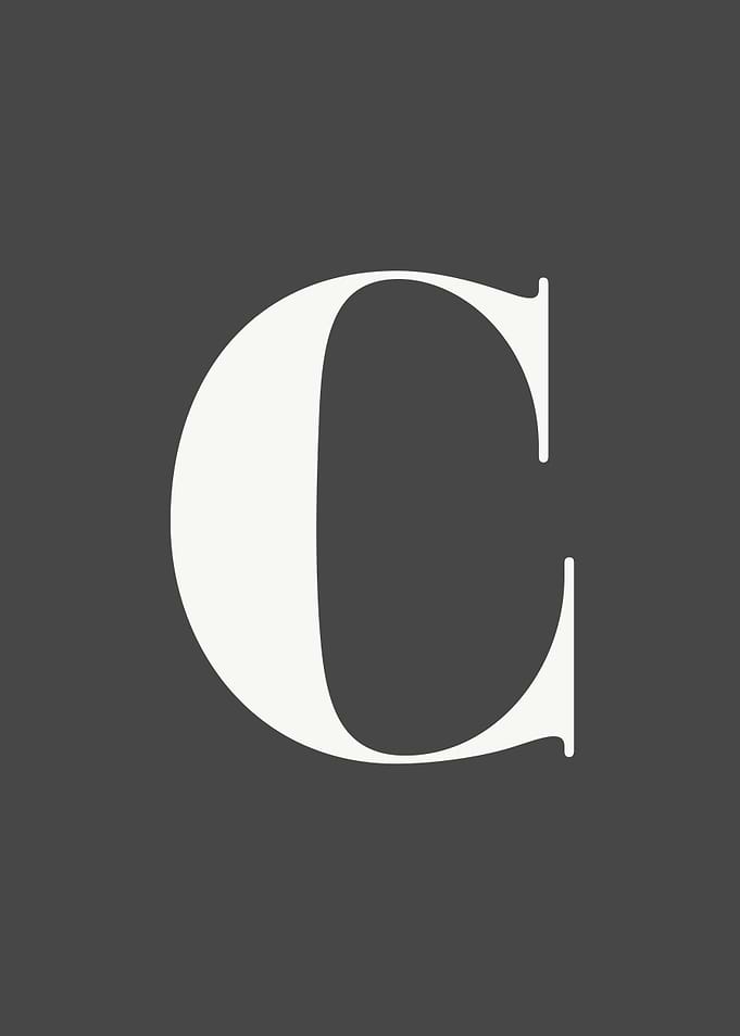 Grey Letter C Print