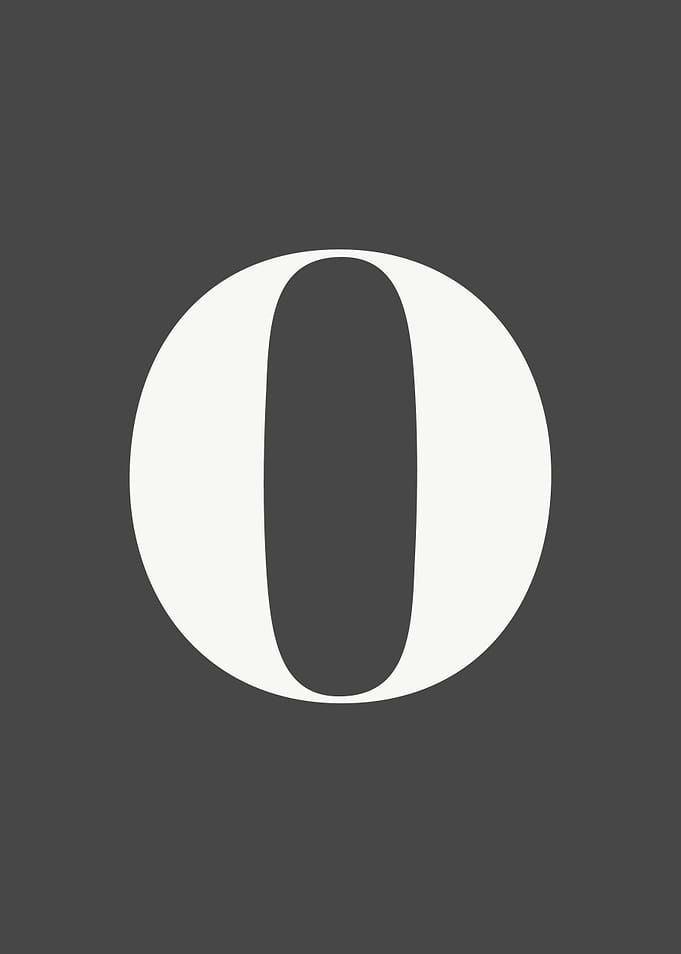 Grey Letter O Print