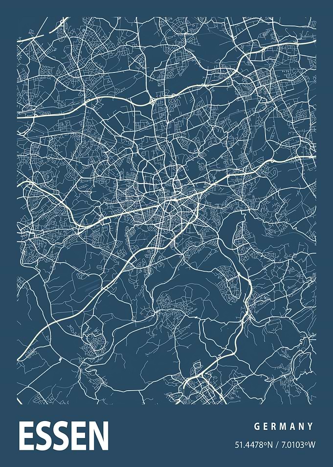 Essen Blueprint Street Map