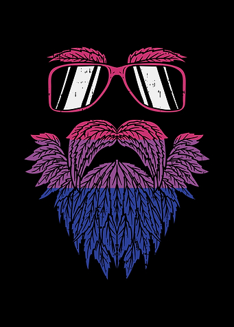 Weed Beard Bisexual Flag