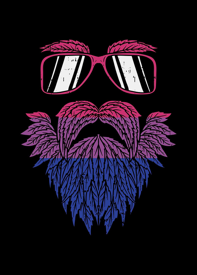 Weed Beard Bisexual Flag