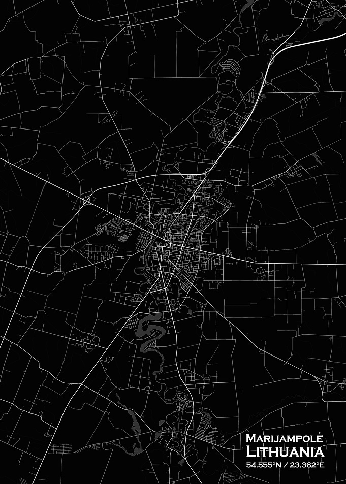 Marijampole Black Map