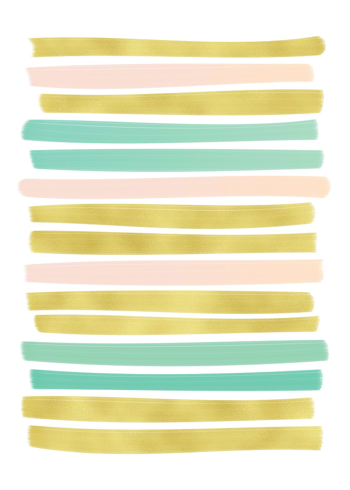 Gold blush aqua Strokes