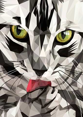 The Cat Licks Feet Lowpoly