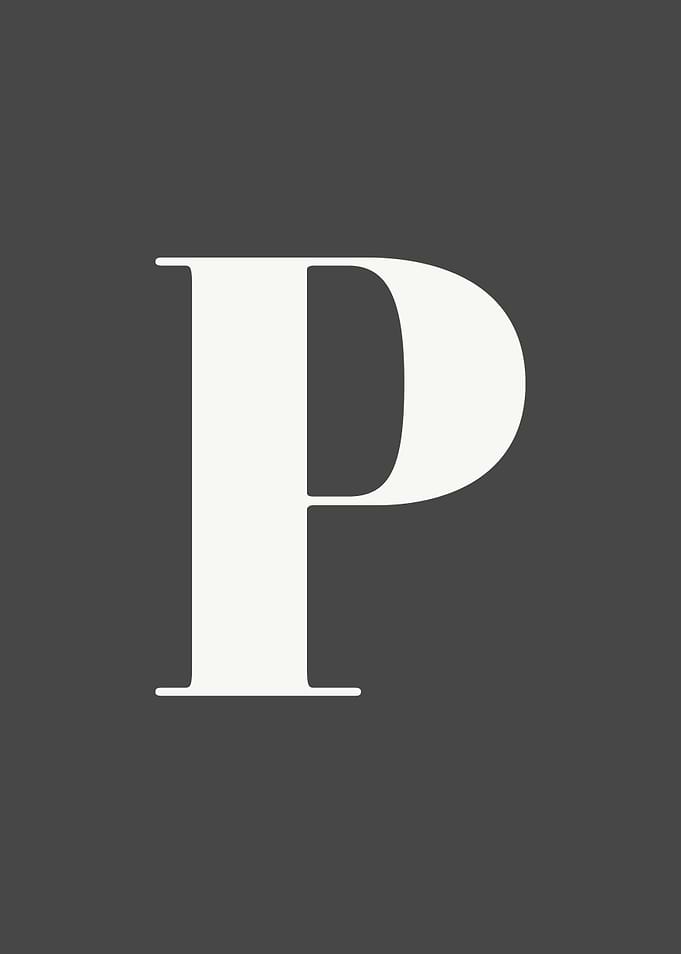 Grey Letter P Print