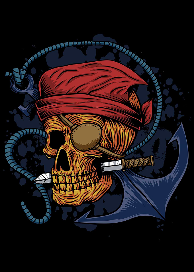 Pirates Skull with Anchor