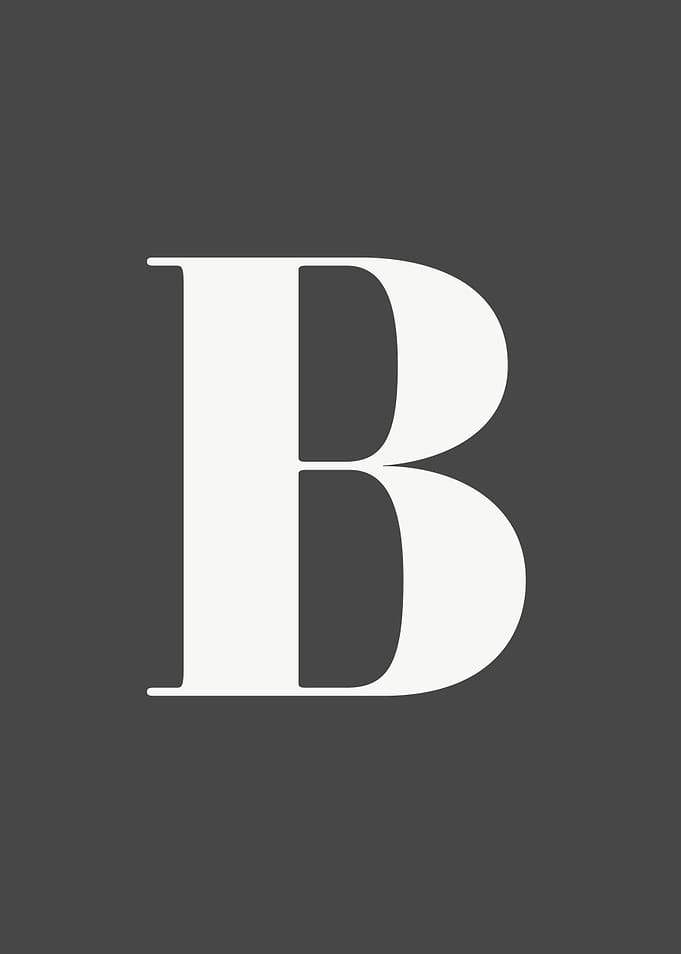 Grey Letter B Print