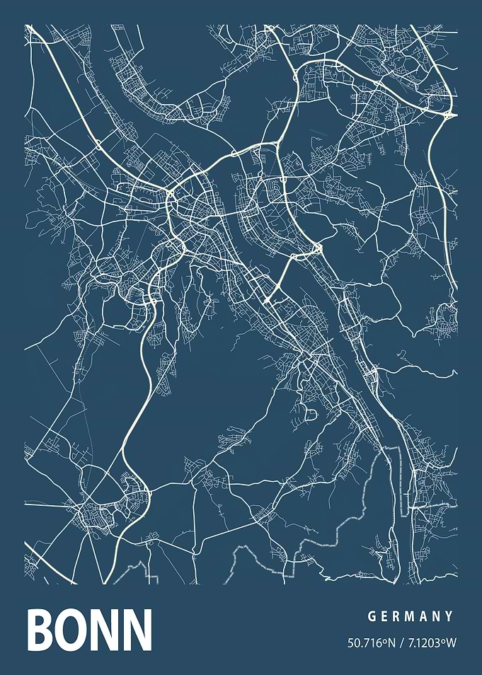 Bonn Blueprint Street Map