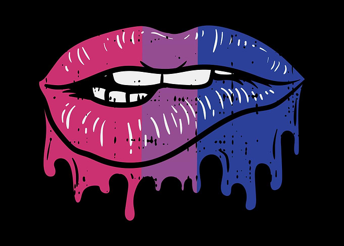 Lip Bite Drip Bisexual