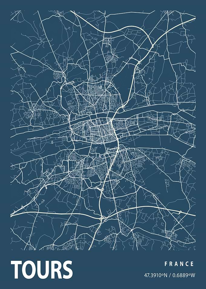 Tours Blueprint Street Map