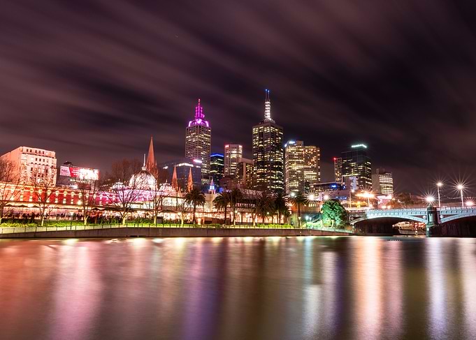 Melbourne at night