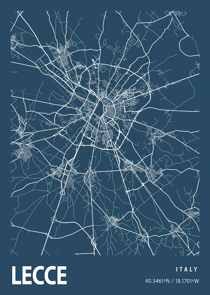 Lecce Blueprint Street Map