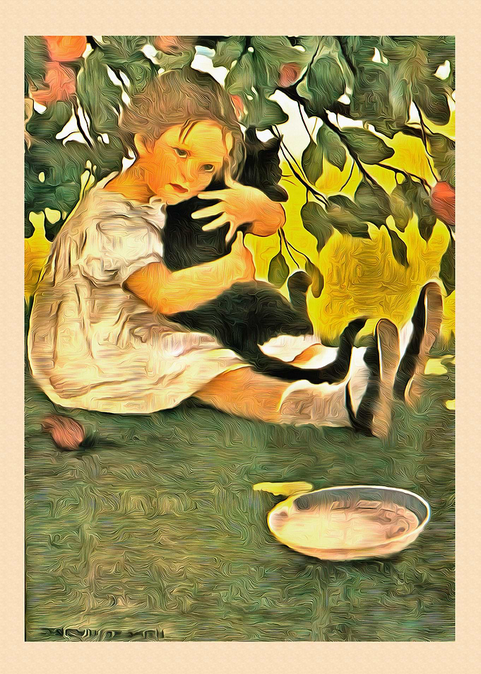 Vintage Cat Art Picture