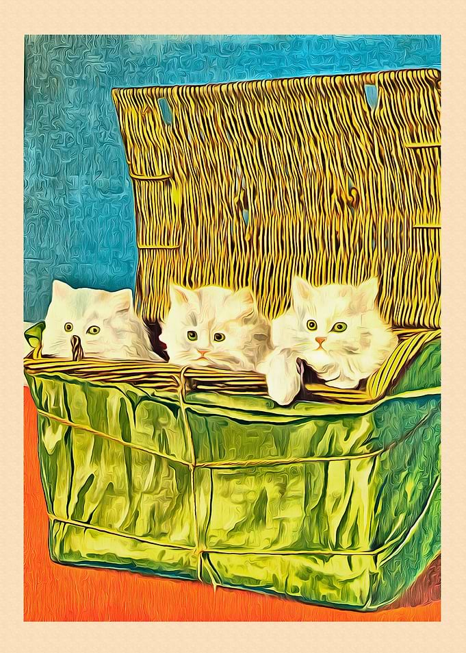 Vintage Cat Art Picture