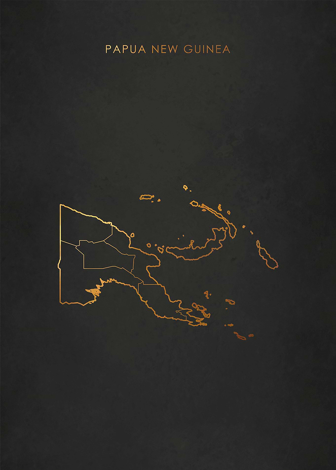Gold Papua New Guinea Map
