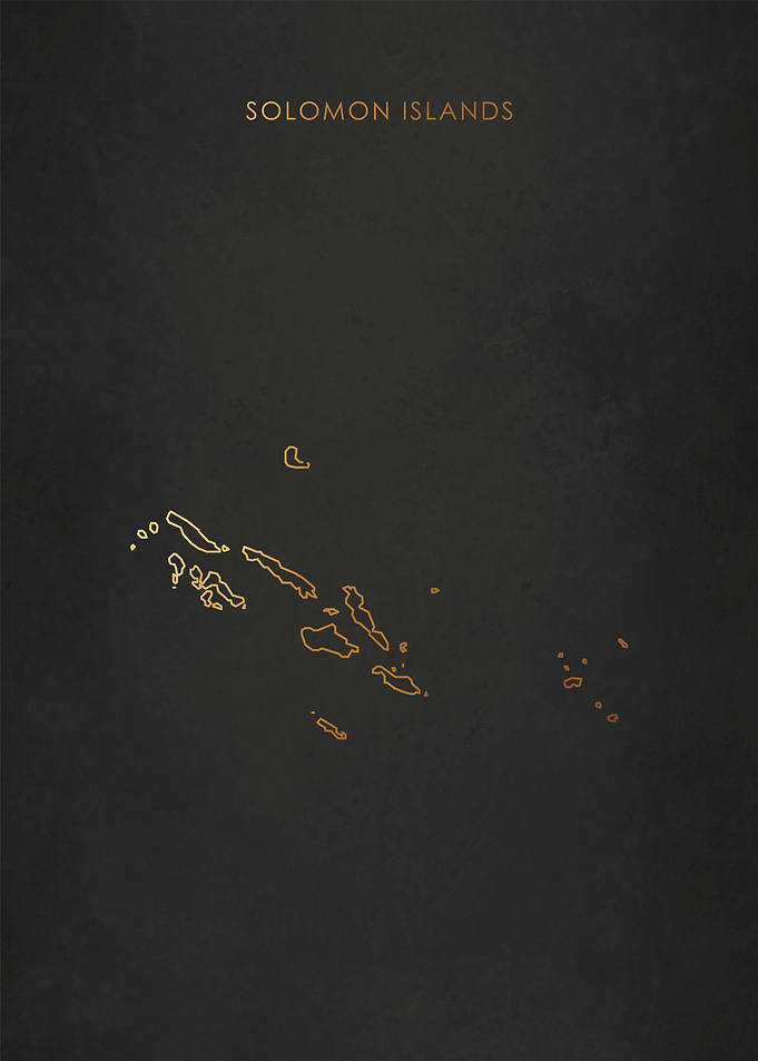 Gold Solomon Islands Map