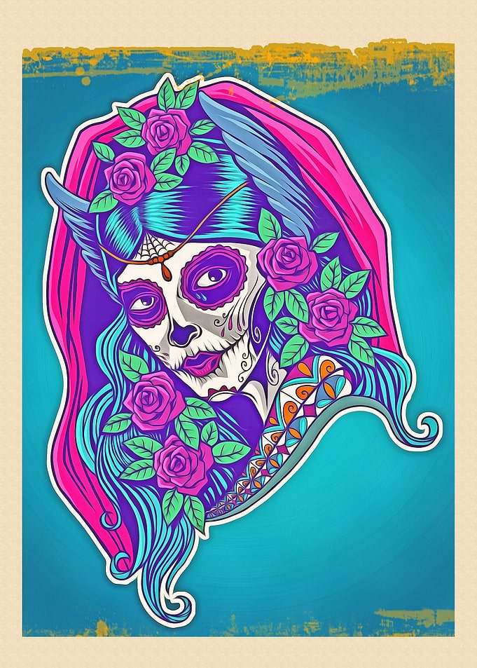 Catrina Sugar Skull Art