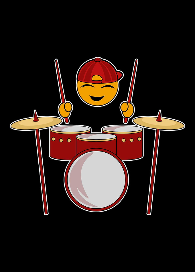 Funny Emoji Drummer