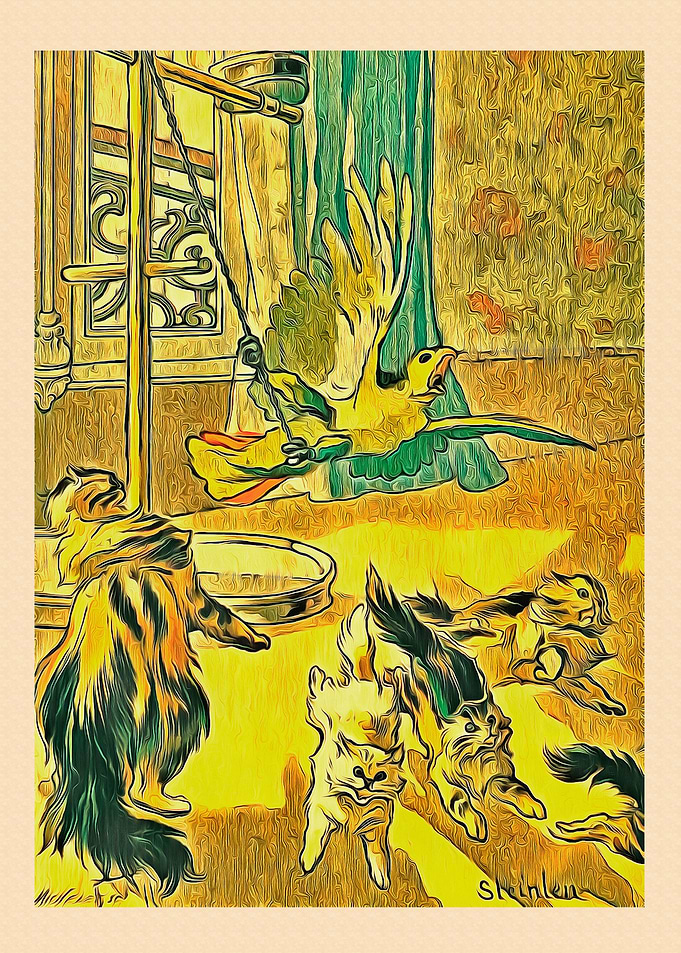 Vintage Cat Art Picture