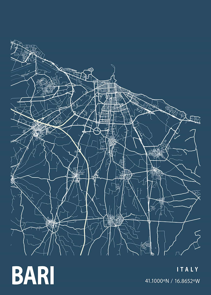Bari Blueprint Street Map
