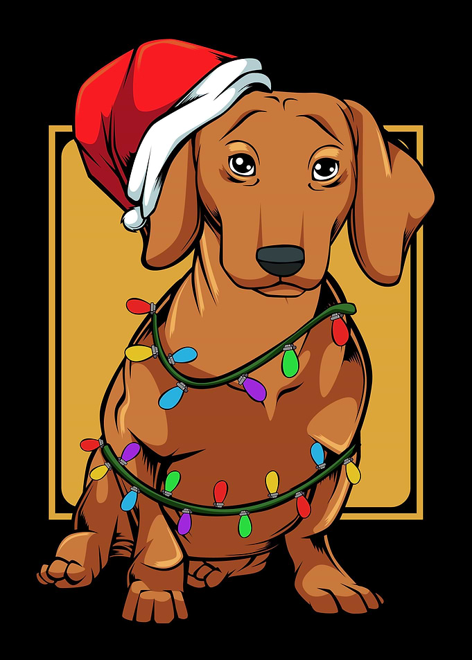 Dachshund Santa Christmas