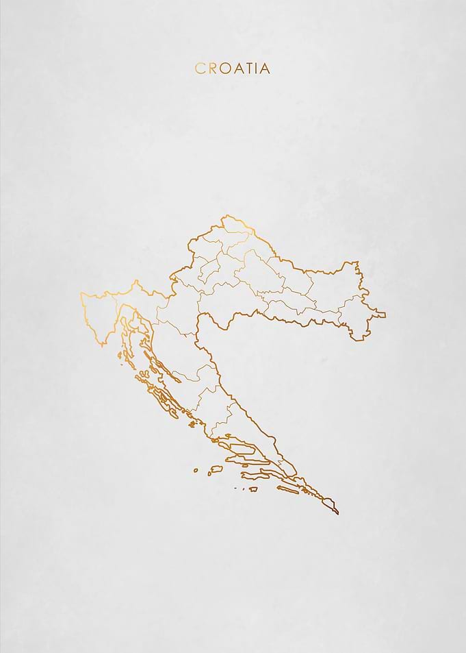 Gold Croatia Map