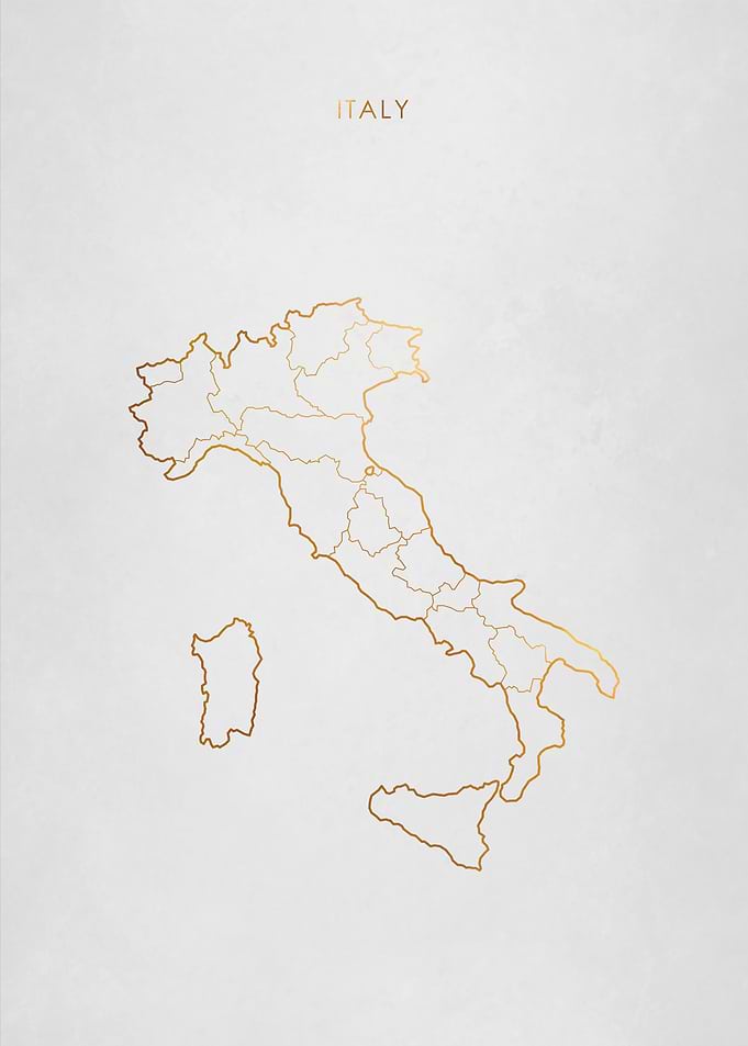 Gold Italy Map