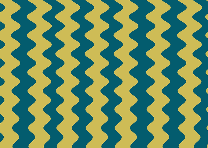 Teal Yellow Wavy Stripes