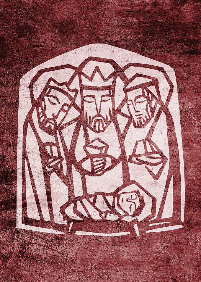 3 wise men and baby Jesus