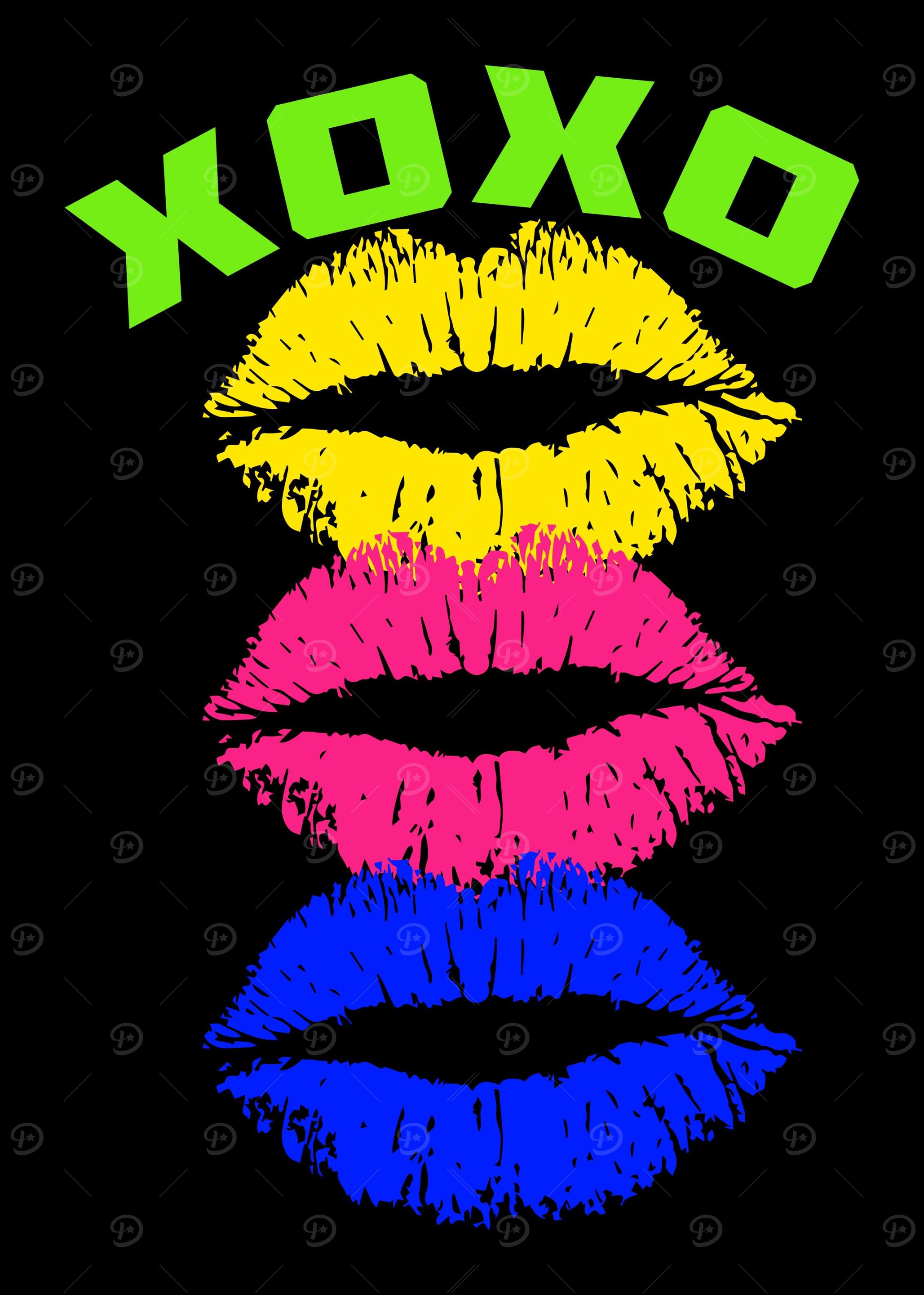 XOXO Colored Neon Lips