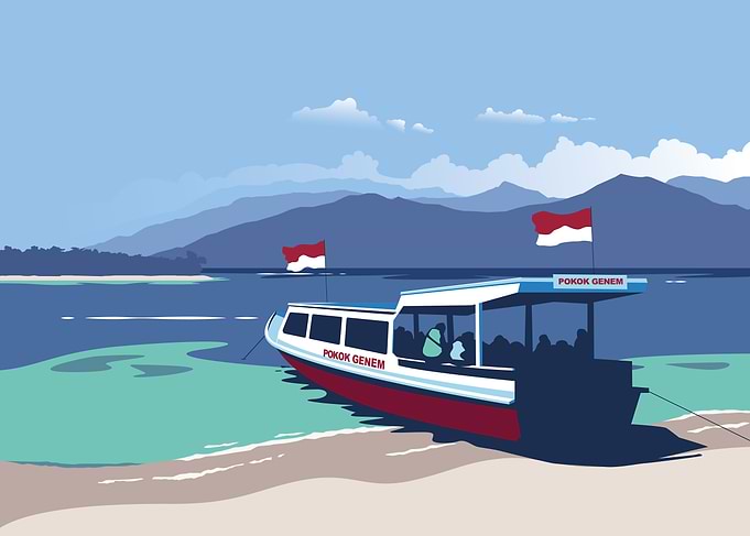 Catching the boat to Bali