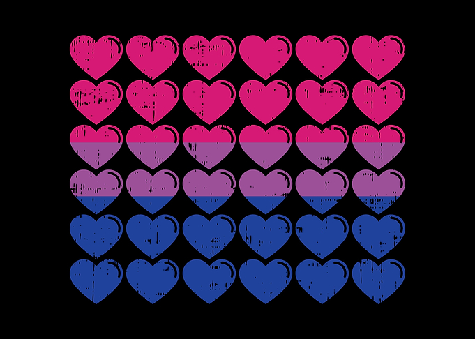 Bisexual Pride Flag Hearts